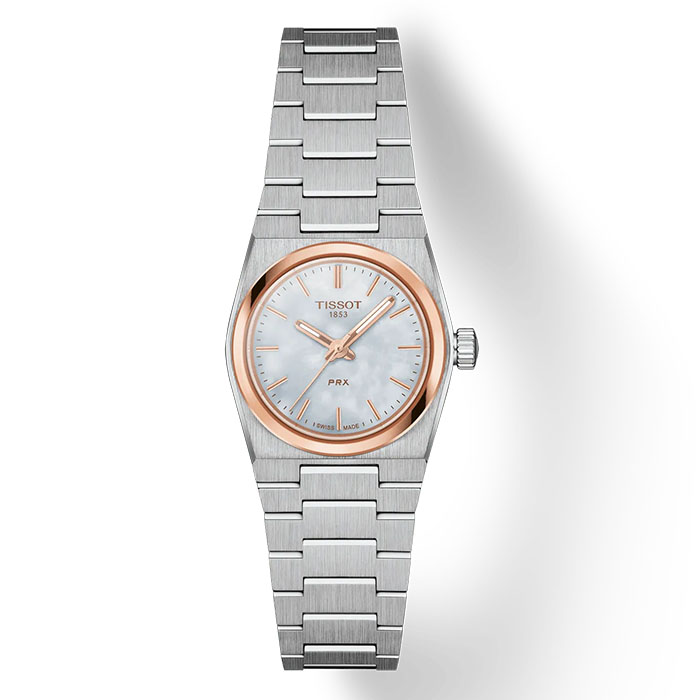 Tissot T-Classic PRX White Mother-Of-Pearl Dial Women 25mm