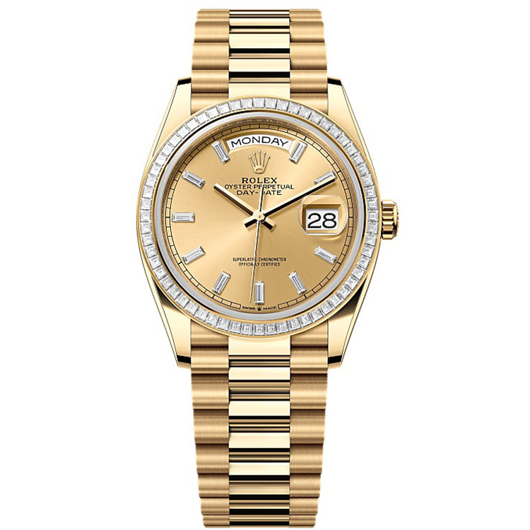 Rolex Day-Date Oyster, 40 mm, yellow gold and diamonds Price on request
